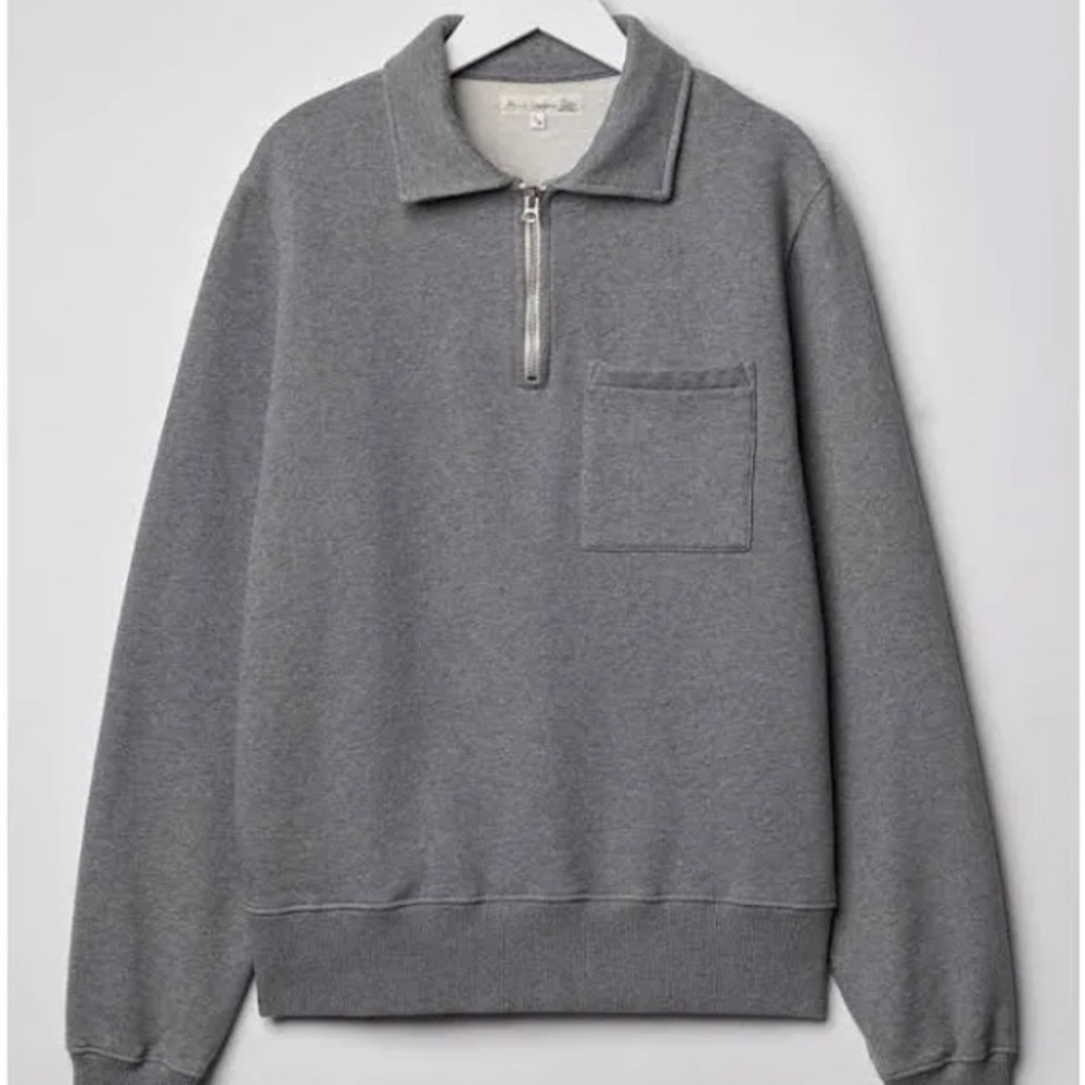 Men's Quarter-Zip Pocket Sweatshirt - Gray